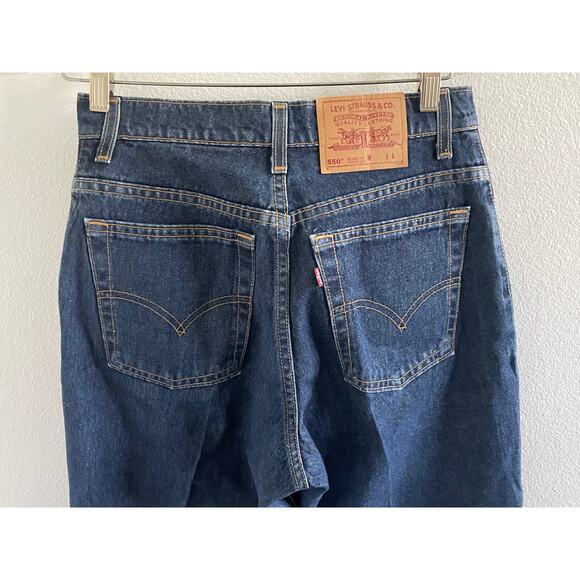 Vintage 90s Levis 550 High Waist Jeans Red Tab Tapered Dark Wash Mom Denim - Picture 11 of 11